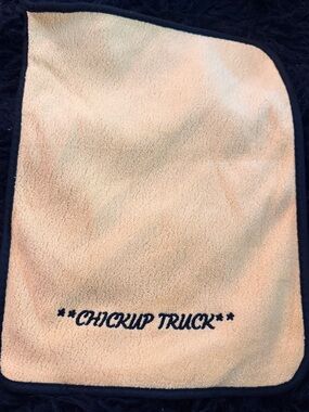 Truck Towel - Embroidered "CHICKUP TRUCK" Yellow Microfiber 11.81”x15.75” 🩵🐥🛻🩵